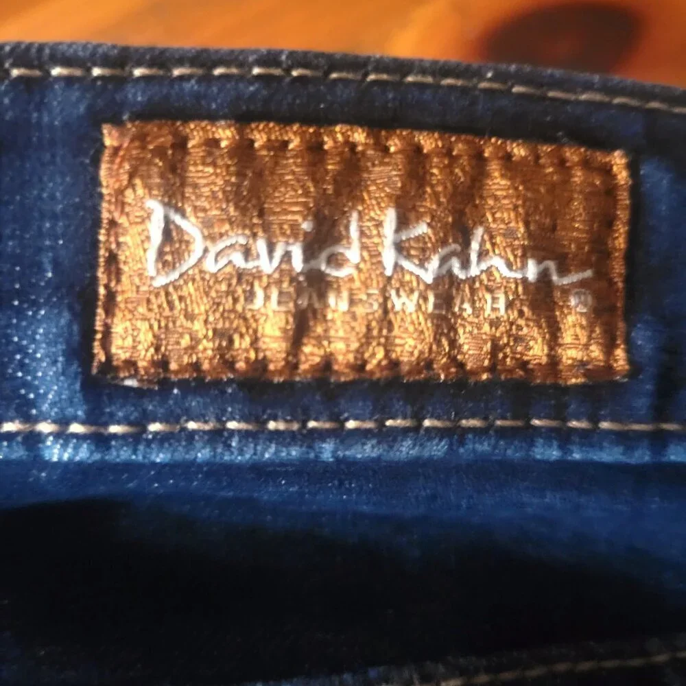 David Kahn Women's Dress Wide Leg Flare Jeans Dark Wash - Size - Picture 7 of 14